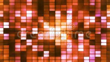 闪烁高科技立体烟雾灯图案，橙色，抽象，可循环，4K